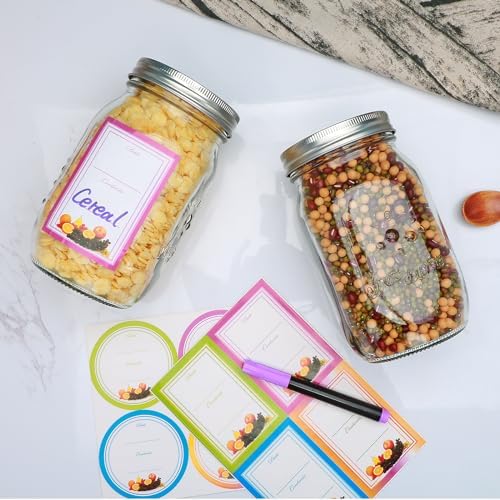 Encheng 12-Pack 32oz Clear Glass Mason Jars with Lids and Bands