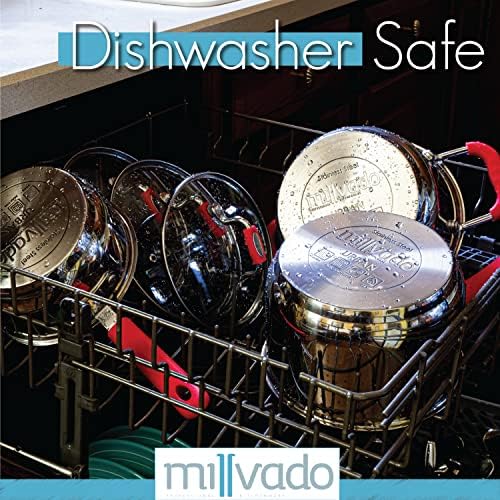 Millvado 6 Quart Stock Pot with Glass Lid and Steam Hole