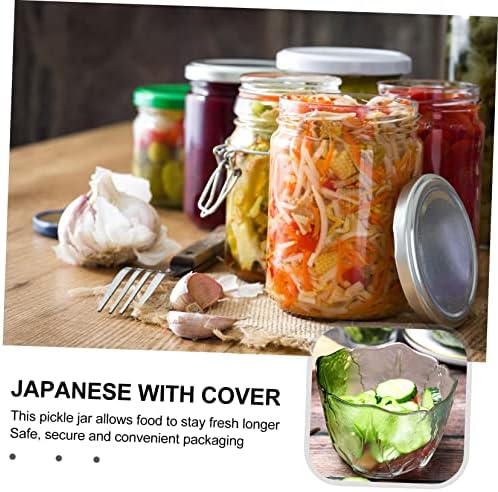 Japanese Style Glass Pickle Jar with Lids