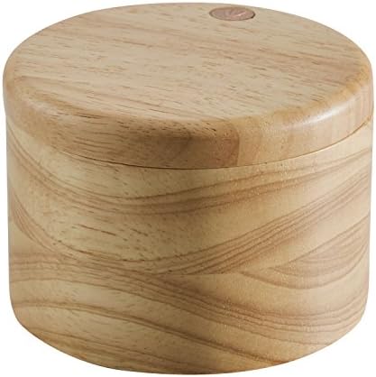 Ayesha Parawood Salt Cellar 4 Inch Brown With Lid