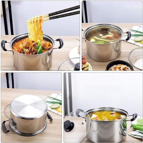 Stainless Steel Stock Pot with Glass Lid 18cm