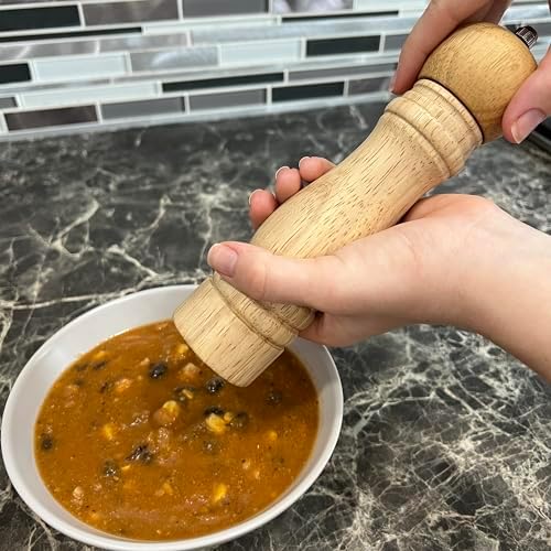 BNYD Wooden Pepper Mill with Adjustable Grind