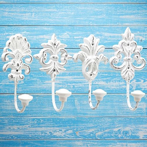 WHW Chateaux Fleur De Lis Wall Hooks Set of 4