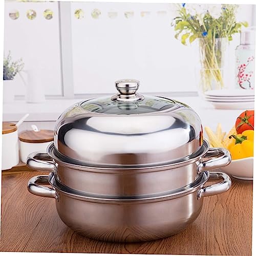 IMIKEYA 28cm Stainless Steel Steaming Pot with High Lid 1