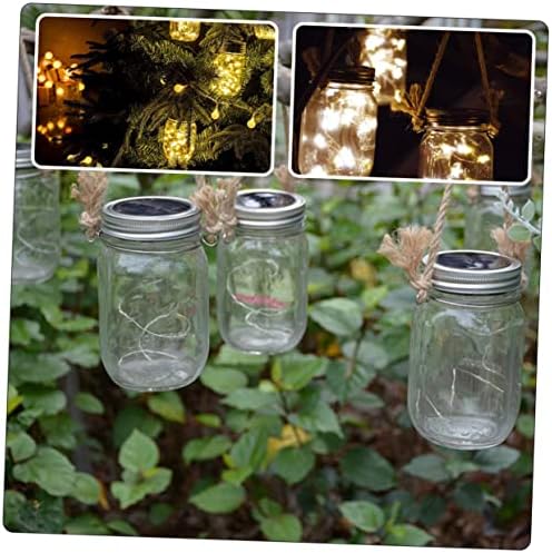 Luxshiny 6pcs Burlap Steel Mason Jar Hangers