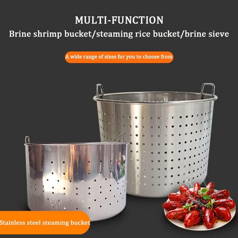 AIZYR 27Qt 45Qt 63Qt Stainless Steel Stockpot with Basket and Lid