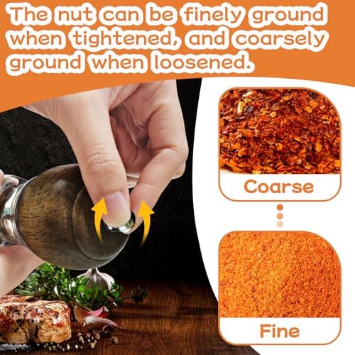 Feibety Salt and Pepper Grinder Set with Adjustable Coarseness