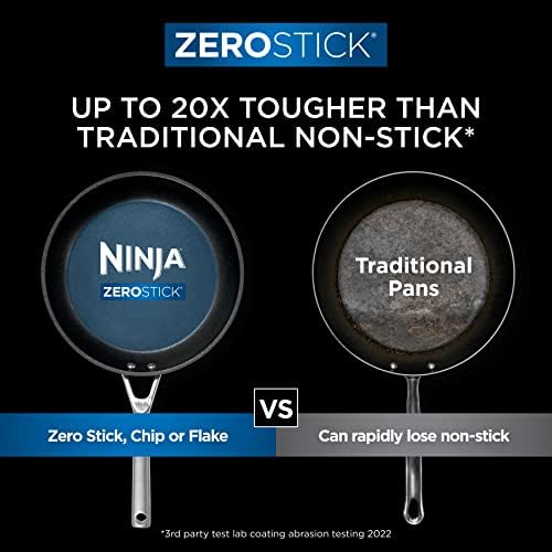 Ninja ZEROSTICK 3-Piece Stackable Saucepan Set Non-Stick Grey 16cm 18cm 20cm