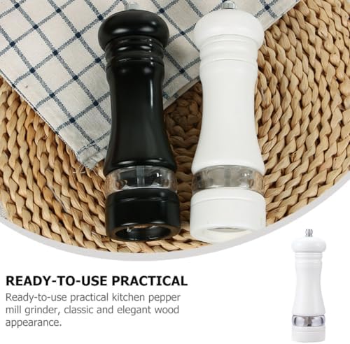 SHOWERORO Refillable Pepper Mill with Wood Handle