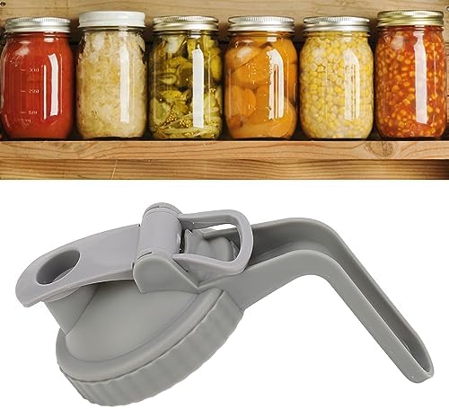 Yosoo Leak Proof Mason Jar Lid with Handle and Flip Cap - Gray