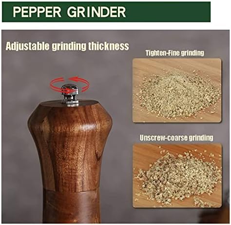 HyKab Adjustable Wooden Pepper Mill Set