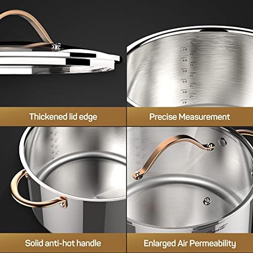 Ciwete 8 Quart 12 Quart Stock Pot Set