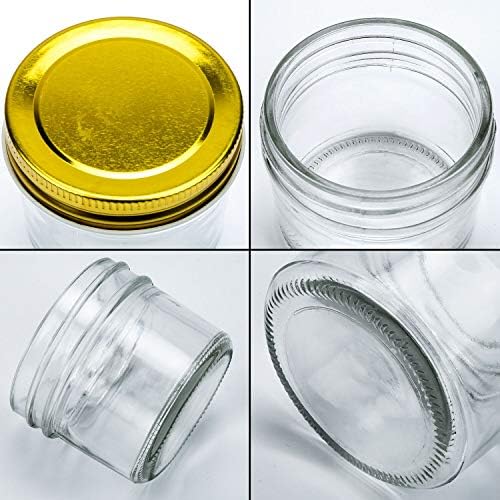 Encheng 4 oz Clear Glass Jars with Golden Lids 40 Pack 1