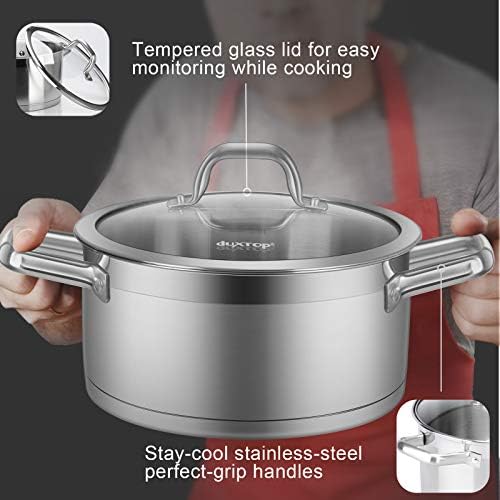 Duxtop 42Qt Stockpot with Glass Lid Induction Ready