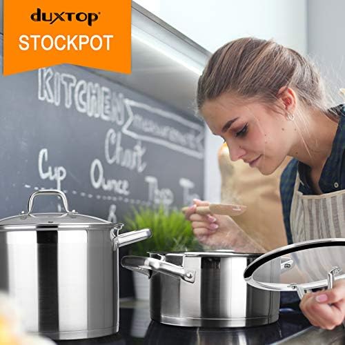 Duxtop 42Qt Stockpot with Glass Lid Induction Ready