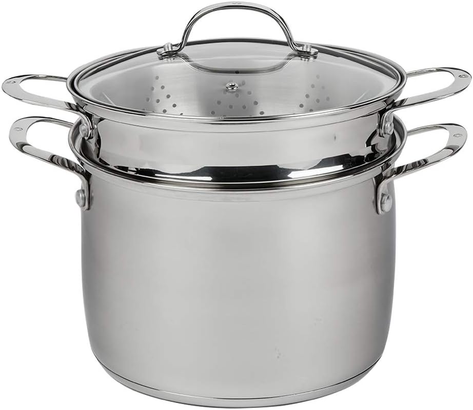 Swiss Diamond 3-in-1 Stainless Steel Cookware Set with Strainer and Steamer