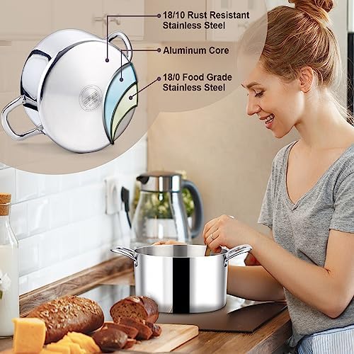 LIANYU 6QT Stainless Steel Stockpot with Lid 1