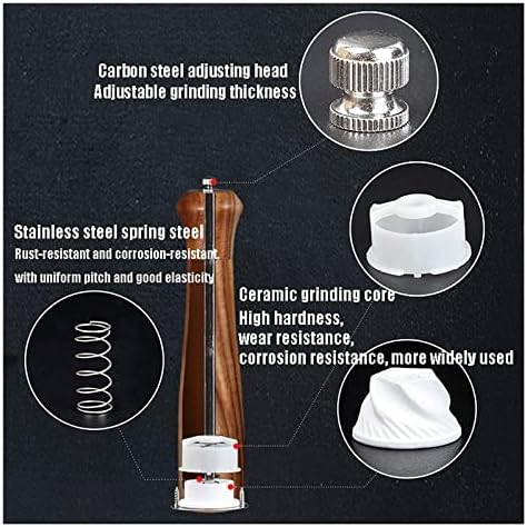 HyKab Adjustable Wooden Pepper Mill Set