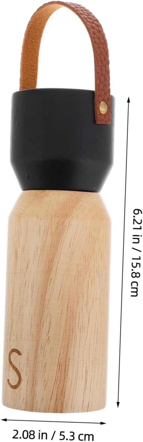 BRIGHTFUFU Manual Wooden Pepper Grinder with Black Cap 1