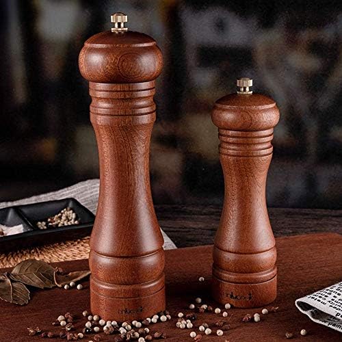 sdneNest Adjustable Wooden Salt and Pepper Mill Set