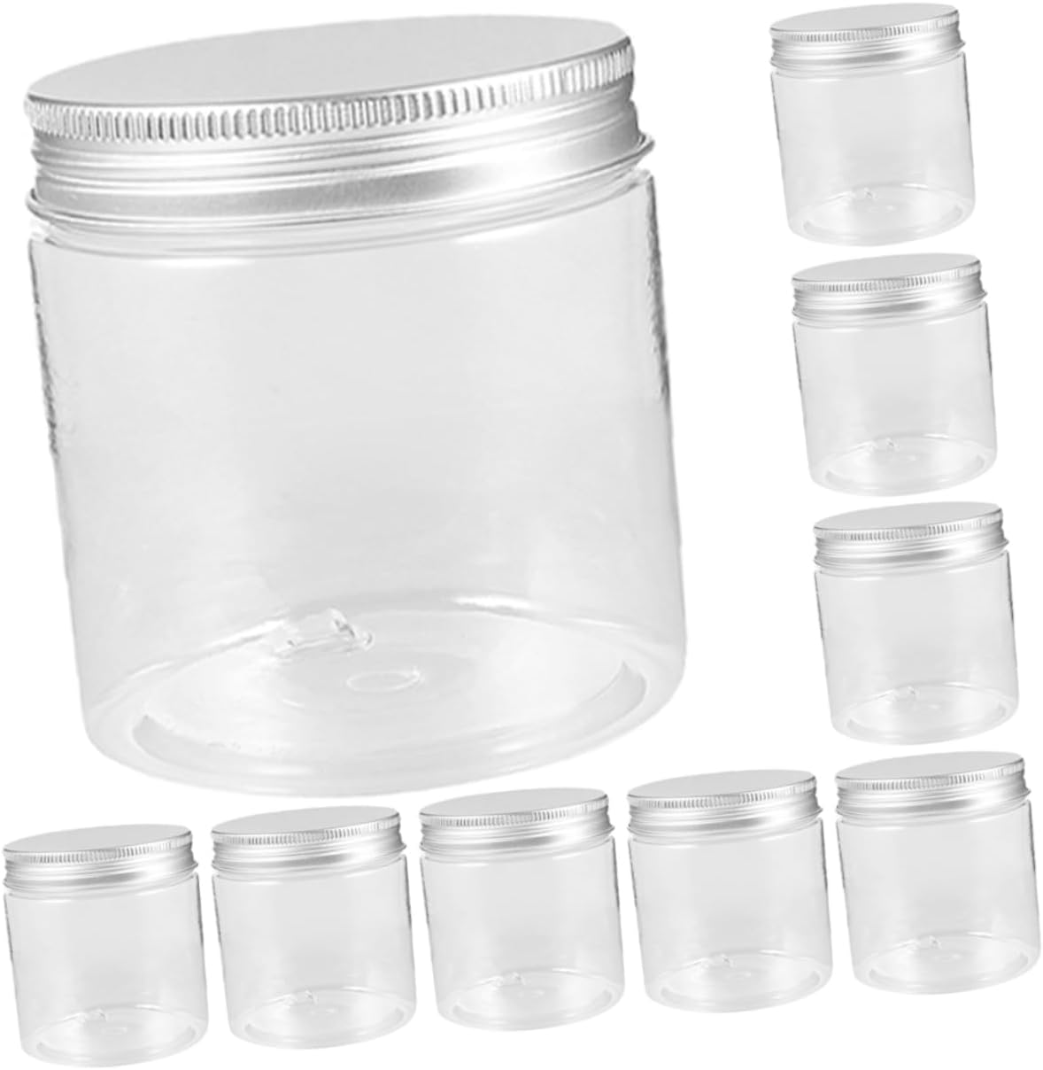 8pcs Transparent Jam Jars with Aluminum Lids for Canning and Storage