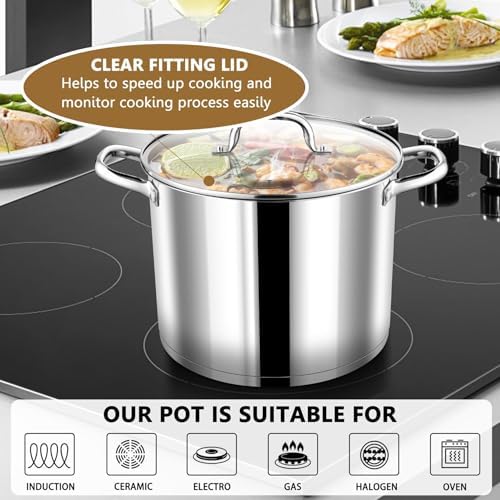 PP CHEF 10 Quart Stock Pot with Glass Lid
