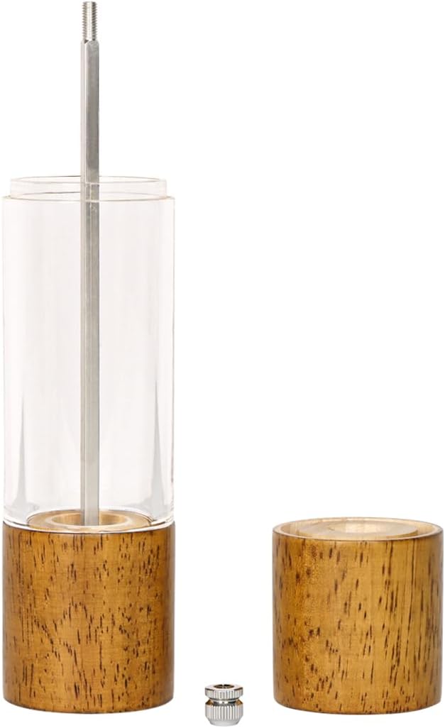 LZMS 4 Pack 8 Acrylic Salt Pepper Mill Set with Adjustable Coarseness