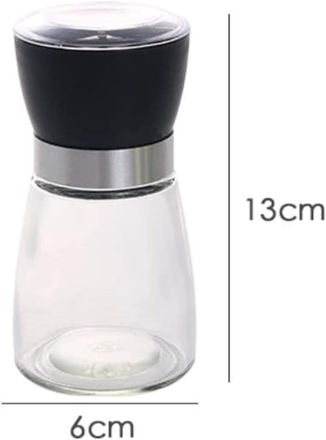 LEIXIUSM Refillable Pepper Mill 2pcs Black