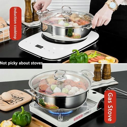 LGEOELIAS Stainless Steel Seafood Steamer Pot 30-34cm with Basket and Lid