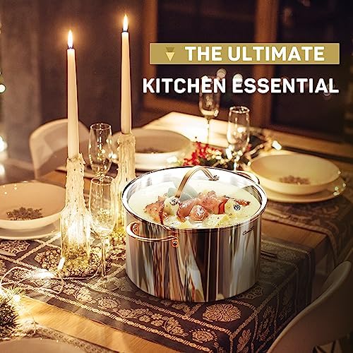 Ciwete 8 Quart 12 Quart Stock Pot Set