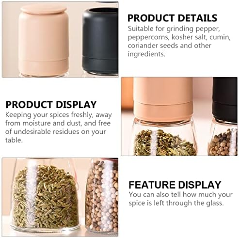Zerodeko Pepper Grinder Coarseness Adjuster 150ml Glass Mill Set 1