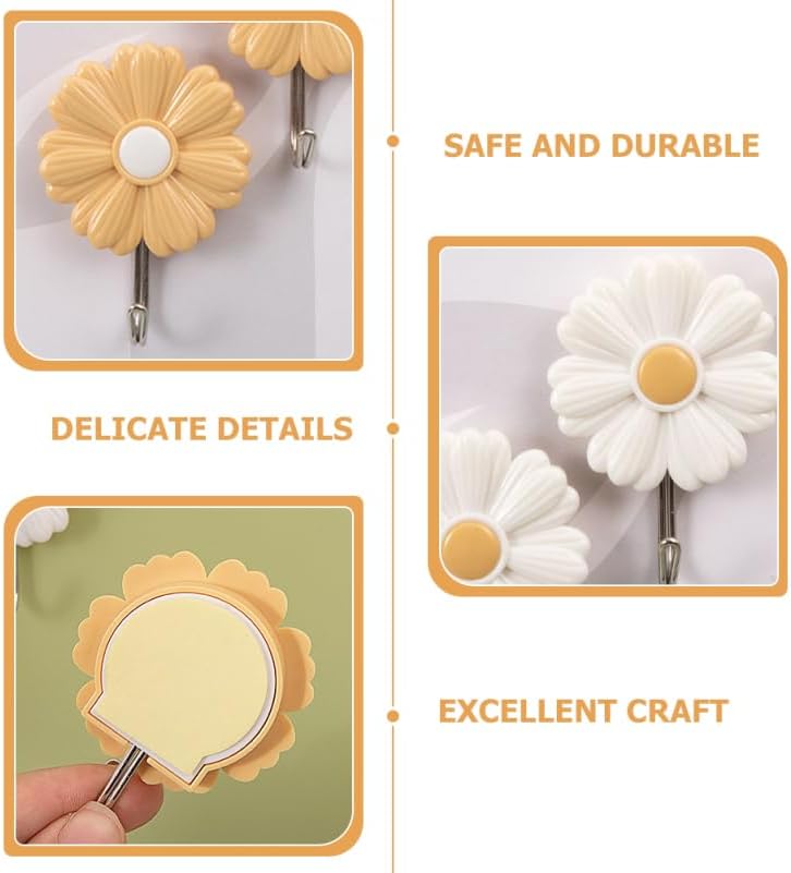 Cabilock 4pcs Adhesive Wall Hooks for Home Decor 1