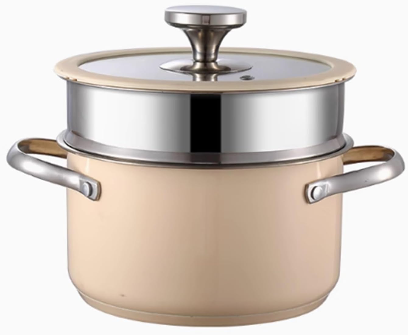 Nonstick Stock Pot with Tempered Glass Lid 304 Stainless Steel and Ceramic Coating