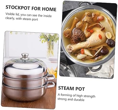 IMIKEYA 28cm Stainless Steel Steaming Pot with High Lid 1