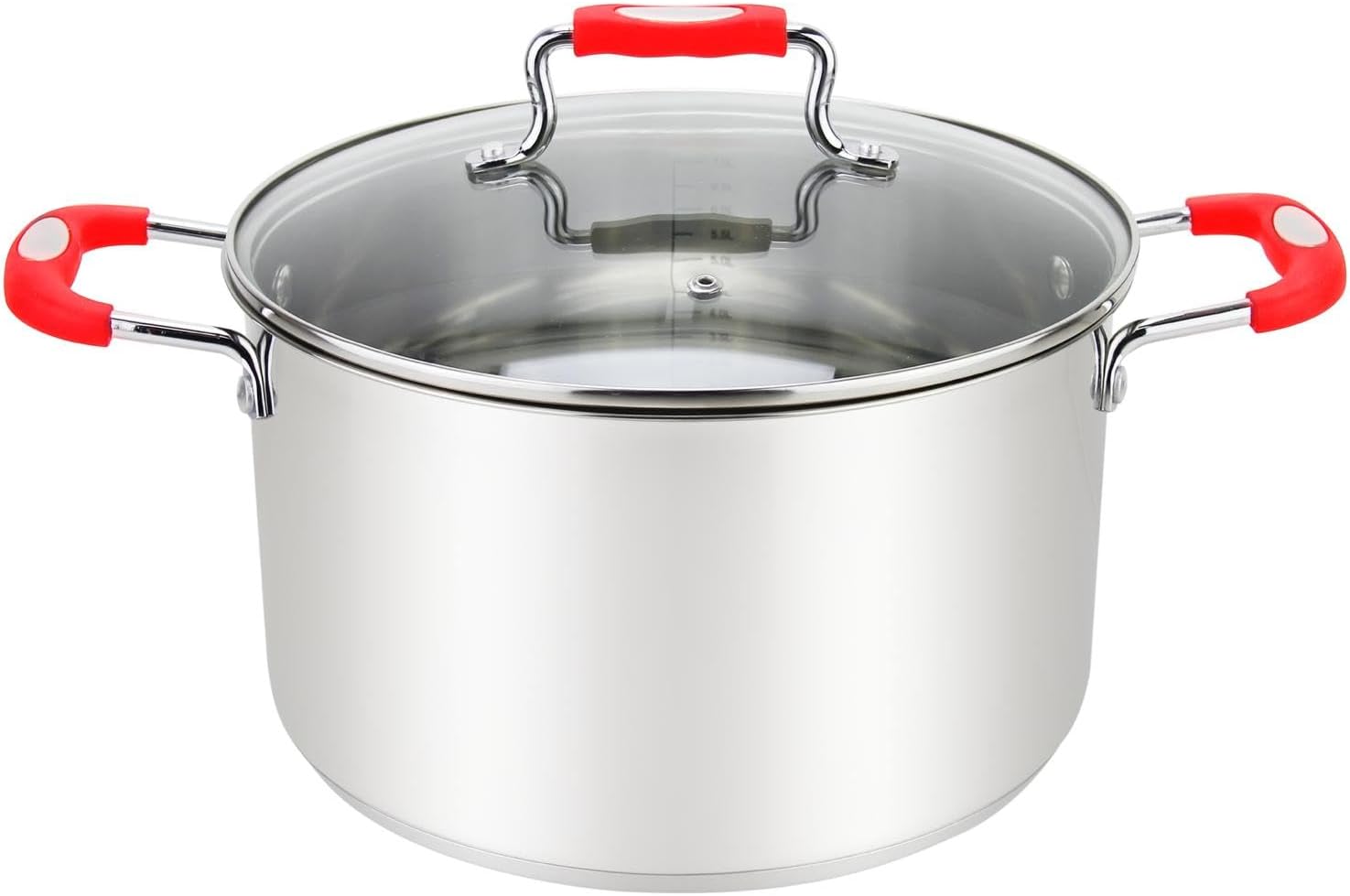 Millvado 6 Quart Stock Pot with Glass Lid and Steam Hole