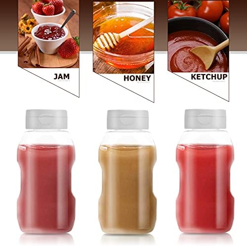 DOITOOL 4pcs Clear Plastic Squeeze Bottle with Cap Lids