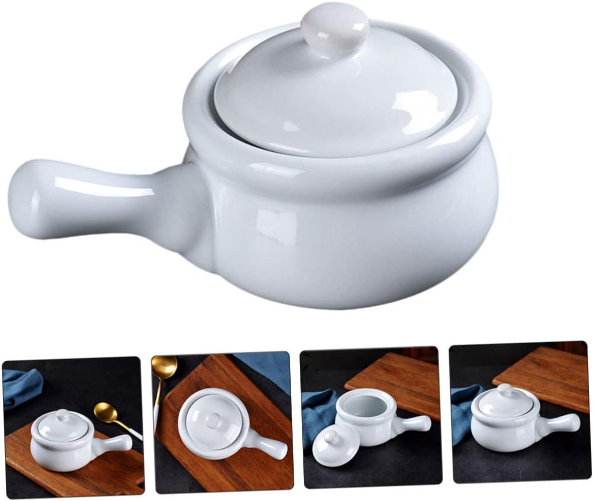 COLLBATH Ceramic Stockpot with Lid Handle
