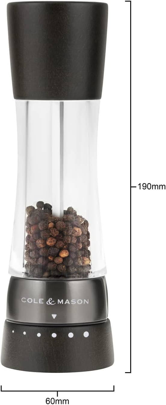 Cole Mason Derwent Black Wood Salt Pepper Mills Gift Set