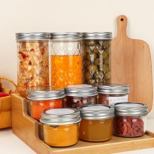 Keketin 12 oz Wide Mouth Mason Jars 20 Pack with Screw Lids
