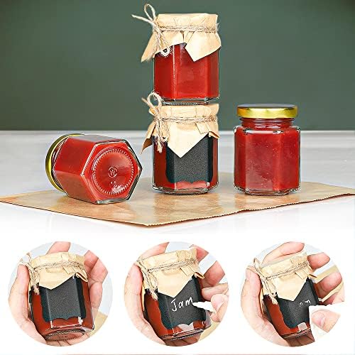 40 Pack Hexagonal Honey Jars with Lids - Reusable 34 Oz Glass Canning Containers