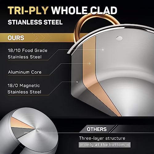 Ciwete 8 Quart 12 Quart Stock Pot Set