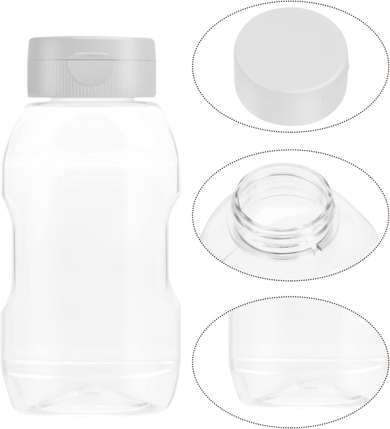 DOITOOL 4pcs Clear Plastic Squeeze Bottle with Cap Lids