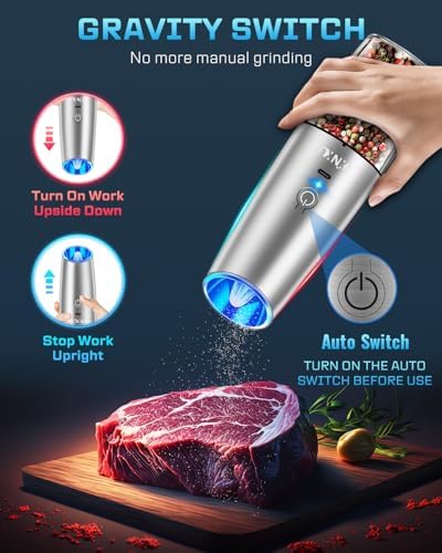 XinXu USB Rechargeable Salt Pepper Grinder Set