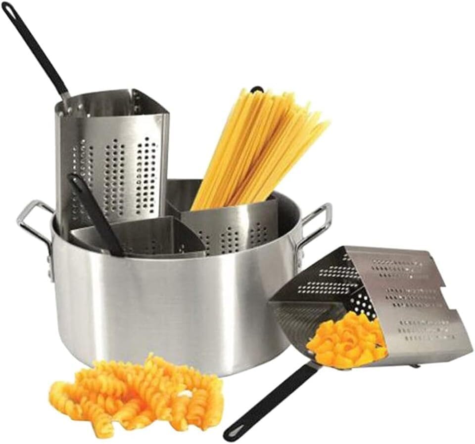 DAOUXIAOSP 20 Qt Aluminum Pasta Cooker with 4 Stainless Steel Inserts