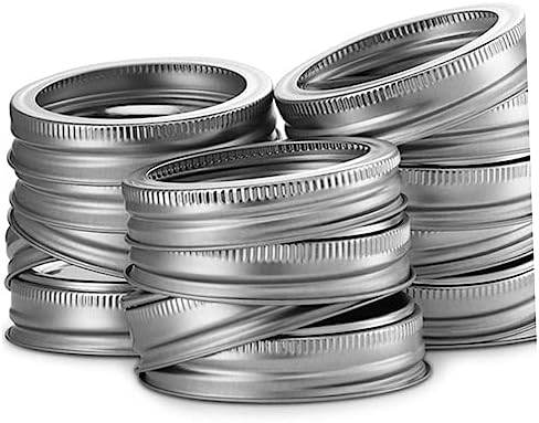 COLLBATH 24pcs Tinplate Mason Jar Lid Ring Set with Wire Handles