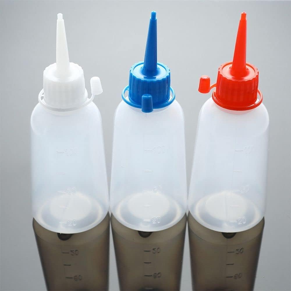 MinLia Plastic Clear Tip Squeeze Bottle Refillable Condiment Container with Cap