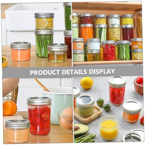 8pcs Transparent Jam Jars with Aluminum Lids for Canning and Storage