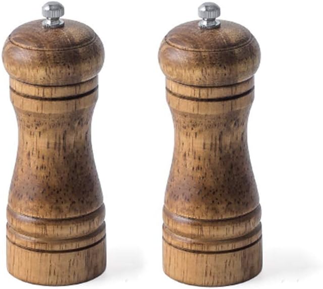 Adjustable Wooden Salt and Pepper Mill Set