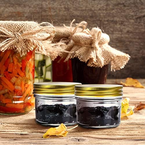 Encheng 4 oz Clear Glass Jars with Golden Lids 40 Pack 1