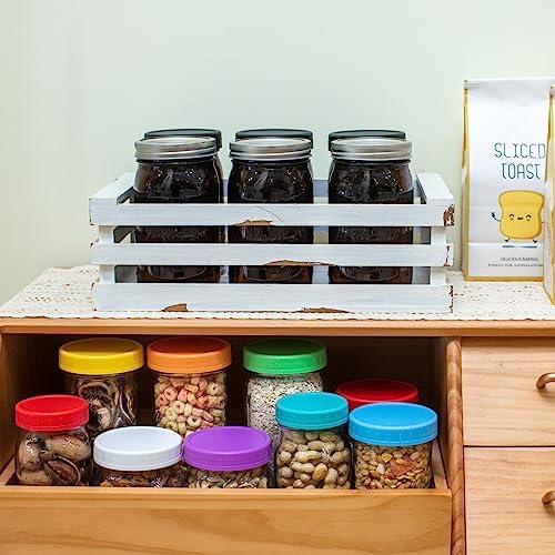 12 Pack Amber Mason Jars with Lids and Bands